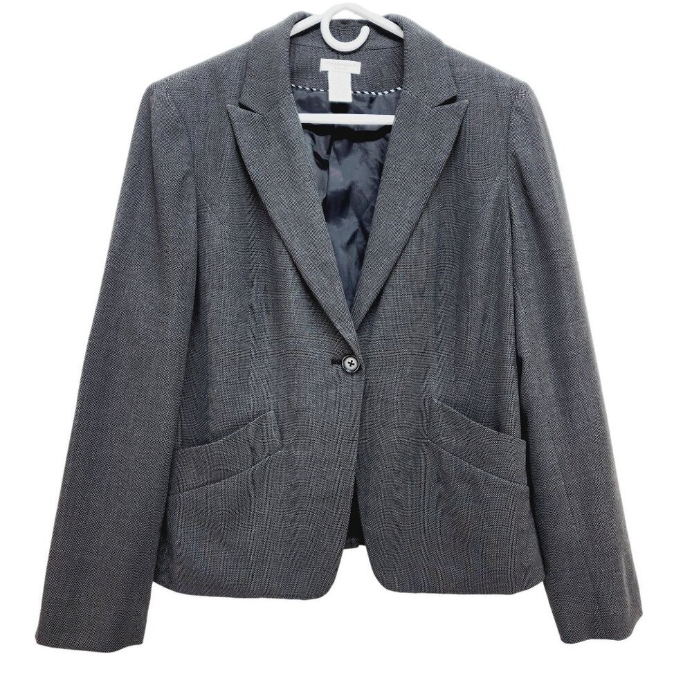 Worthington Womens Stretch Blazer Size 12 Gray Suit Jacket front packet
